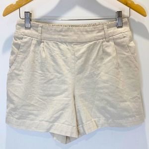 Legit Tan Linen Blend Pull-on Elastic Waist Shorts